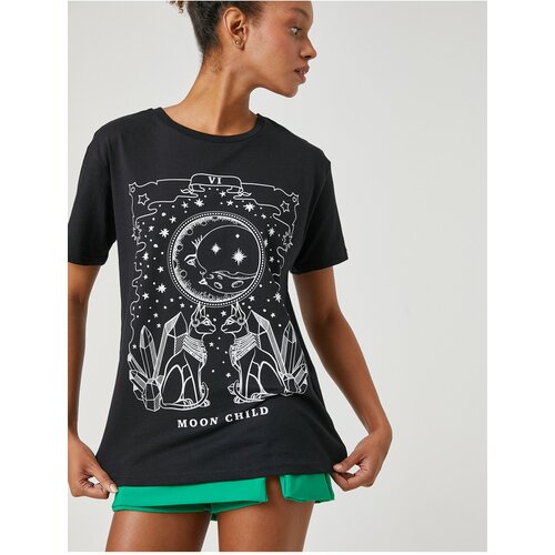 Koton Crew Neck T-Shirt Printed Short Sleeve Casual Fit Slike
