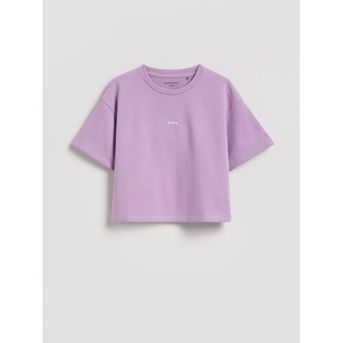 Reserved Ležerni t-shirt s printom - boja lavande Cene