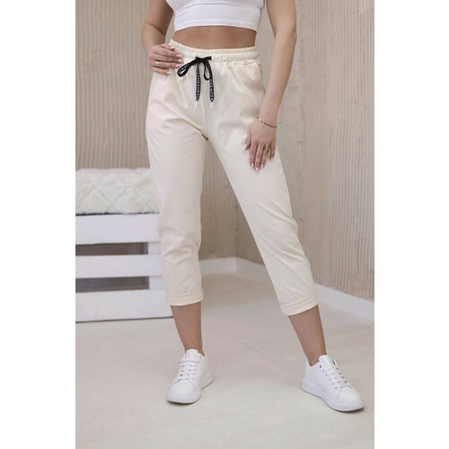 Kesi New Punto Trousers with Tie at the Waist Light Beige Slike