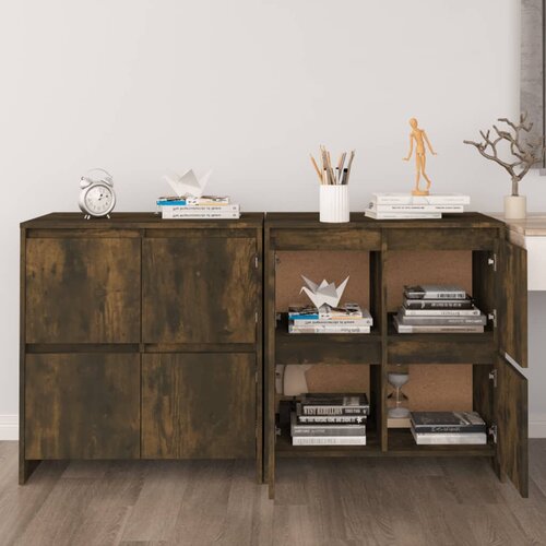 VidaXL Komode 2 kom boja dimljenog hrasta 70 x 41 x 75 cm od iverice Slike