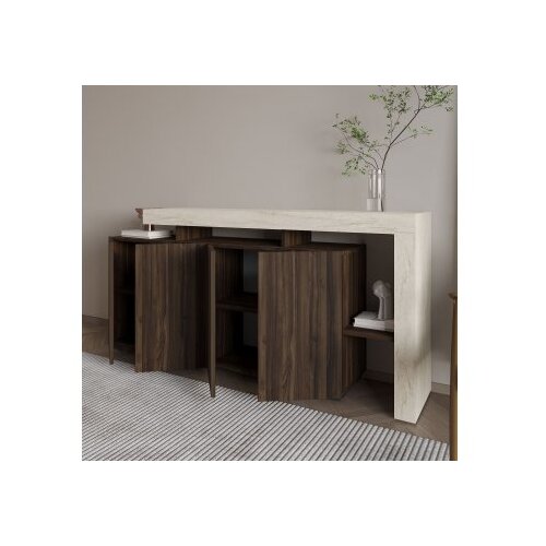 Hanah home konzola beliz travertine walnut Slike