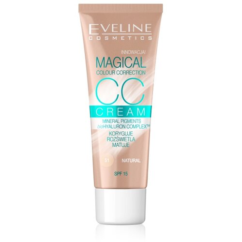 Eveline Magical Colour Correction CC krema SPF 15 odtenek 50 Light Beige 30 ml Cene