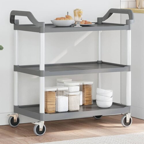 Furnova 3-nadstropni voziček siv 99x50x96 cm aluminij, (21951352) Slike