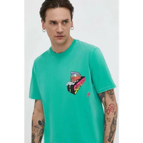 Superdry Bombažna kratka majica moški, zelena barva