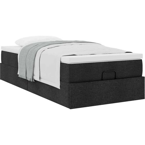 VidaXL Otomanski okvir kreveta s madraca crni 90x190cm od tkanine Slike