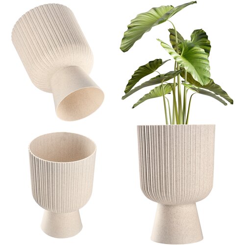 KADAX cvetlični lonec, cvetlični lonec, trata, plastični pokrov, 14 cm, stojalo za rože, bež, (5000346097) Cene