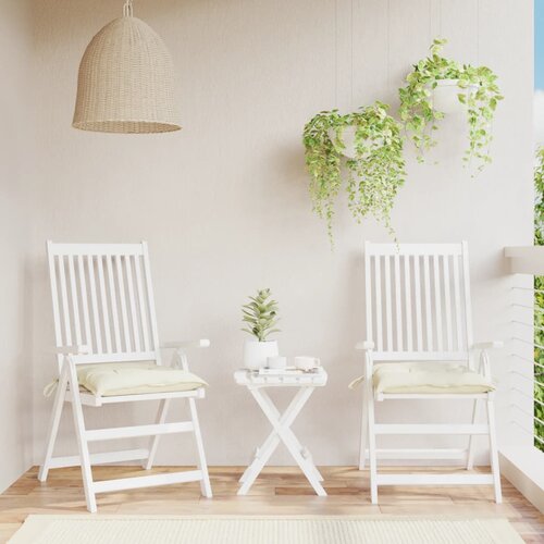 VidaXL Jastuci za stolice 2 kom krem bijeli 50x50x7 cm tkanina Oxford Slike