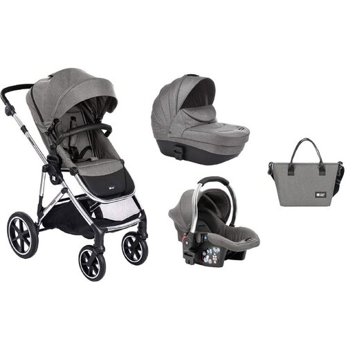 Kikka Boo kolica thea 3in1 set sa auto sedi&amp;scaron;tem i tvrdom korpom light grey Slike