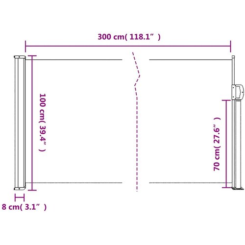  Bočna tenda na uvlačenje krem 100 x 300 cm Slike