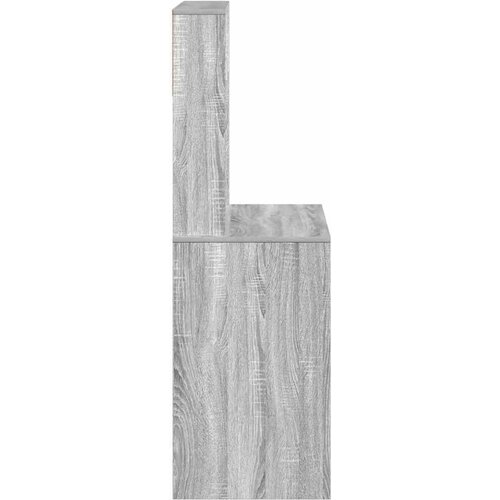  Radni stol s policama siva boja hrasta 100x45x140 cm drveni Slike