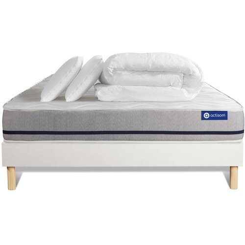 ACTISOM Kompletni paket za posteljo - Vzmetnica 140x190 cm + Vzmetni boksi z letvami (v kompletu) + 2 vzglavnika + Prevleka - Actimemo Soft, (21613446) Cene