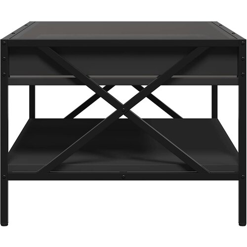  Stolić za kavu s beskonačnim LED svjetlima crni 70x50x38 cm Slike