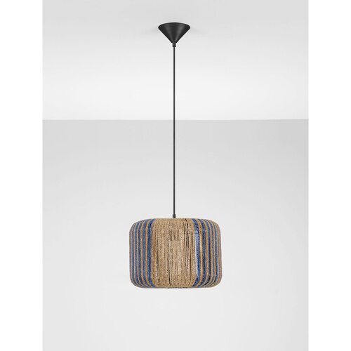 Nova Luce Modra/v naravni barvi viseča svetilka iz vrvi &amp;oslash; 33 cm Abby &amp;ndash; Slike