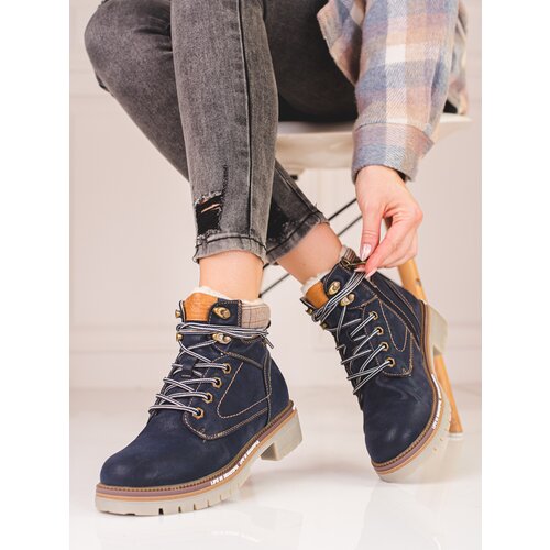 SHELOVET Navy blue women's trappers Cene
