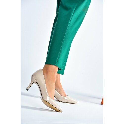 Fox Shoes nude patent leather women's thin heeled stilettos Cene