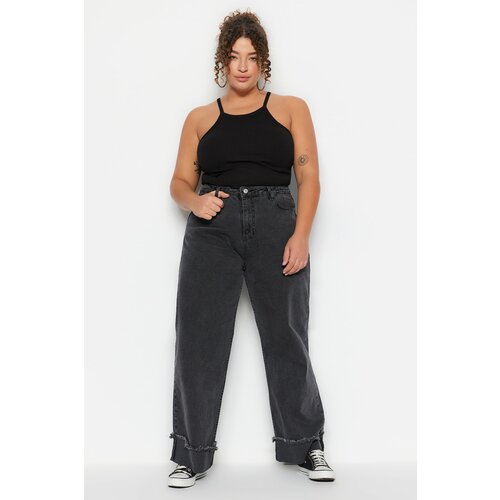 Trendyol Curve Plus Size Jeans - Gray - Wide leg Cene