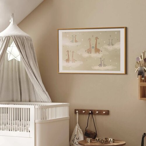 Plakat - Loving Giraffes 90x60 Zlatni okvir s margom Slike