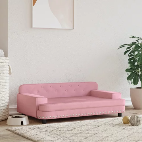  Krevet za pse ružičasti 90 x 53 x 30 cm baršunasti