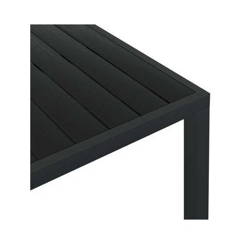  Vrtni stol crni 150 x 90 x 74 cm aluminijum i WPC Slike