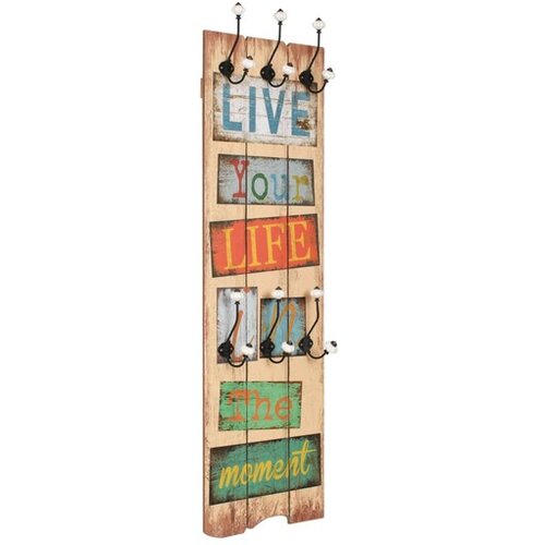  Stenski obe&scaron;alnik s 6 kljukicami 120x40 cm LIVE LIFE Cene