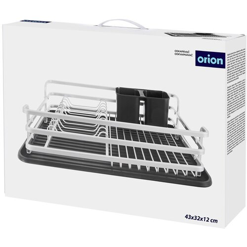 Orion Črno-bel kovinski odcejalnik posode 43x32 cm Deluxe &amp;ndash; Slike