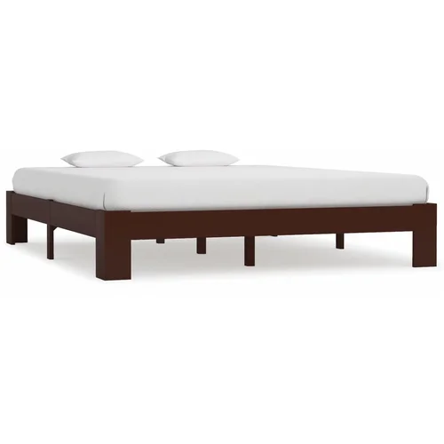  283303 Bed Frame Dark Brown Solid Pine Wood 180x200 cm