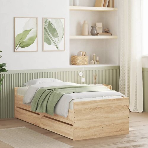 Furnova Posteljni okvir s predali sonoma hrast 75x190 cm, (21944219) Cene