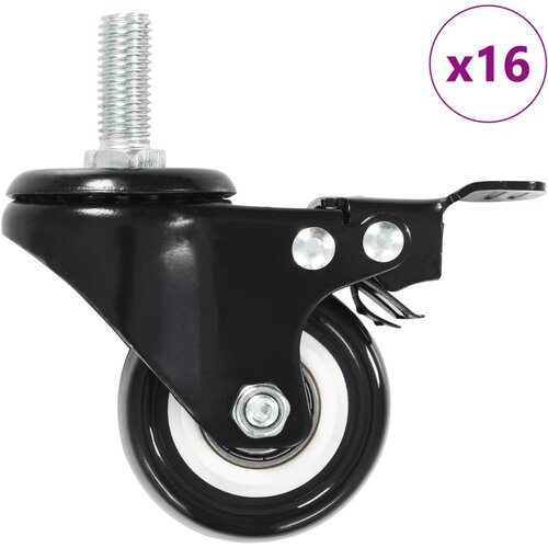 vidaXL gibljiva kolesa z zavorami 16 kosov 50 mm Cene