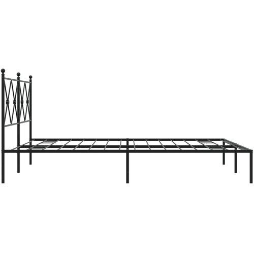  Metalni okvir za krevet s uzglavljem crni 160x200 cm Slike