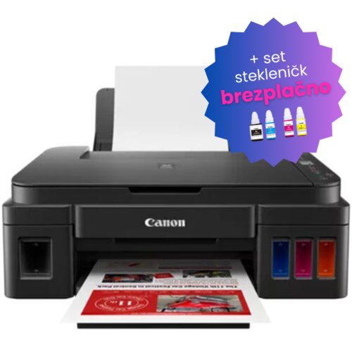 Canon Večfunkcijska naprava Pixma G3410 (2315C009AA) + set 4 stekleničk brezplačno Cene