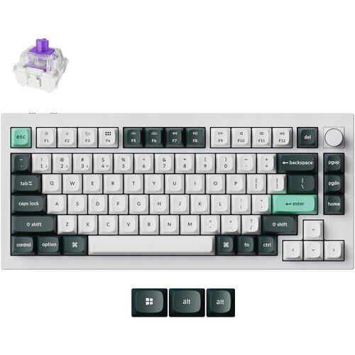 KEYCHRON Q1 HE brezžična mehanska tipkovnica Gateron nebula mag stikala RGB Bela (Q1H-P1-UK), (5000331422) Cene