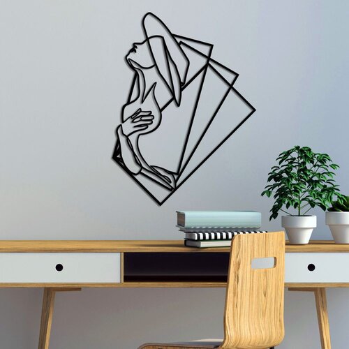 Wallity Zidna dekoracija Woman 1 - L, 70 x 52 cm, Crna Cene