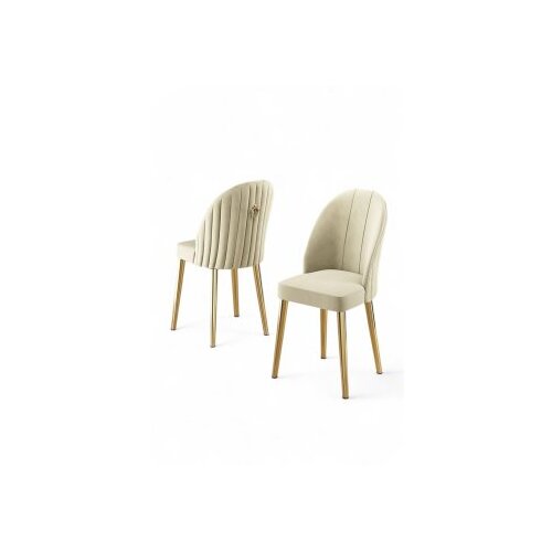 Hanah home set 4 stolice mara cream gold Slike