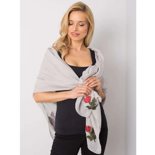 Fashion Hunters Women's gray scarf with patches
