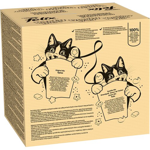 3 + 1 gratis! Felix prigrizki za mačke - Original & Strandspa&szlig; Mix (64 x 60 g) mačji prigrizki Party Mix Cijene