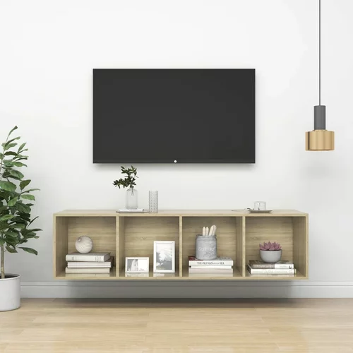 vidaXL Stenska TV omarica sonoma hrast 37x37x142,5 cm iverna plošča