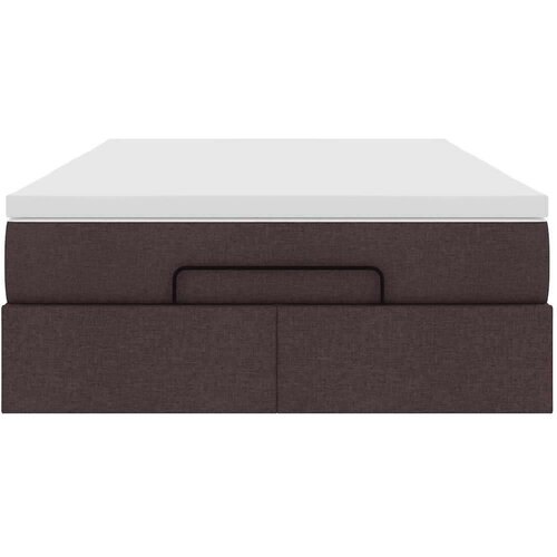 vidaXL Otomanski posteljni okvir z vzmetnico rjav 120x190 cm blago, (21611238) Cene