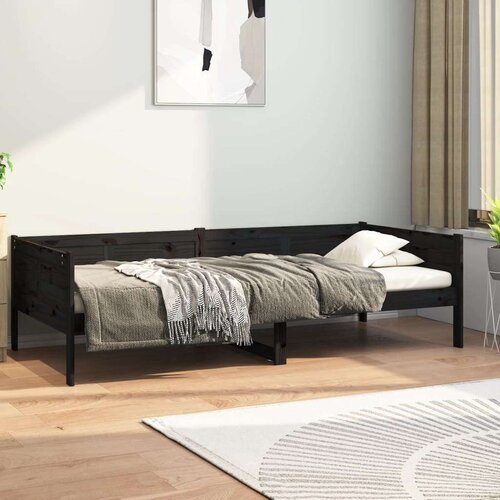  Dnevna postelja črna trdna borovina 90x190 cm, (20727120) Slike