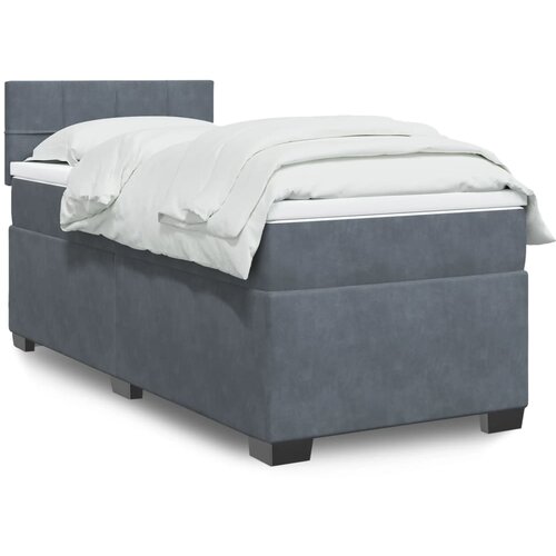  The Living Store Box spring postelja z vzmetnico temno siva 100x200 cm žamet - Box Spring Postelja, (21491926) Slike