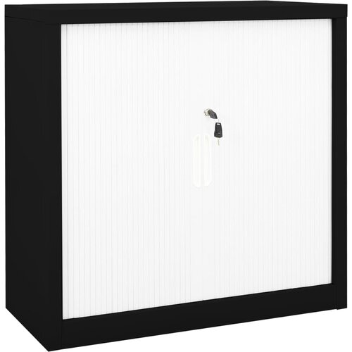 vidaXL ormarić s kliznim vratima crno-bijeli 90 x 40 x 90 cm čelični Cijene