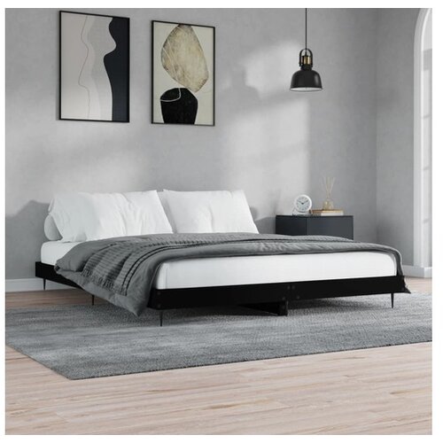 vidaXL Za krevet crni 200 x 200 cm konstruirano drvo Cene