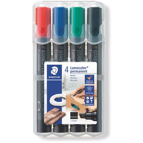 Staedtler Permanentni flomaster Lumocolor, poševna konica, 4 kosi Cene