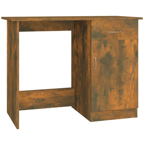 Maison Chic Pisalna miza - pisarni&amp;scaron;ka miza - Računalni&amp;scaron;ka miza dimljeni hrast 100x50x76 cm inženirski les, (21785069) Slike