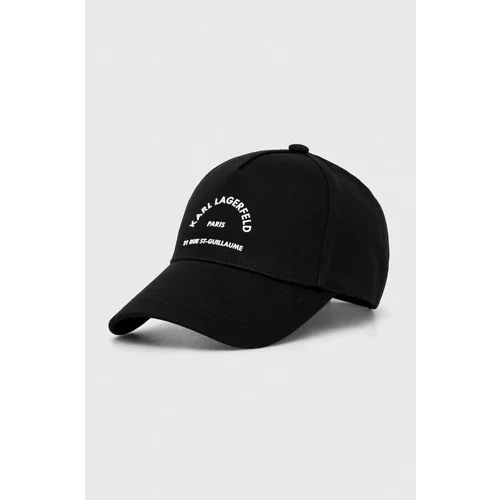 Karl Lagerfeld Bombažna bejzbolska kapa črna barva, 245W3407