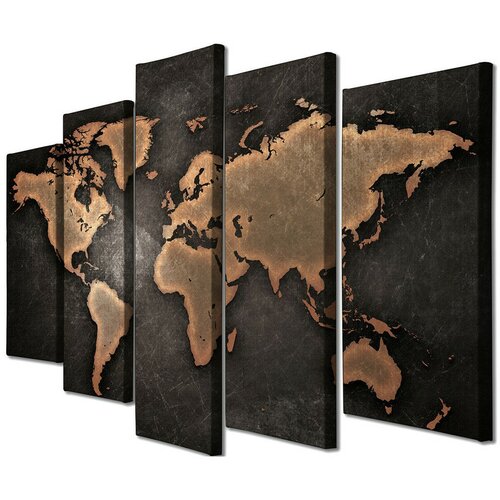 Wallity Slike karte sveta, set sa 5 slika, 105x70 cm Slike