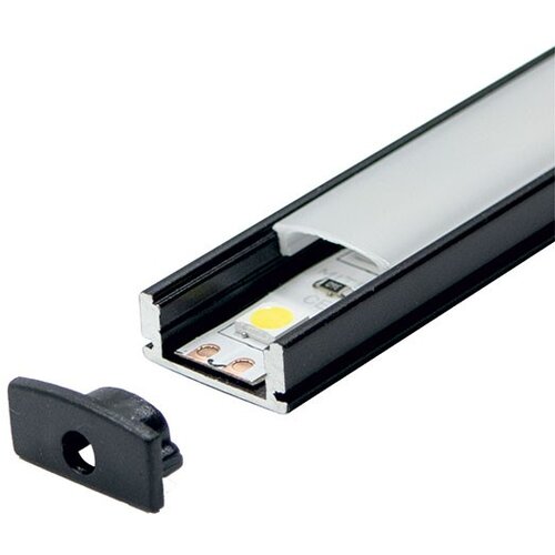 Mitea Lighting aluminijumski profil za led trake crni nadgradni set sa difuzorom 7x17.4x2000mm M509-C Cene