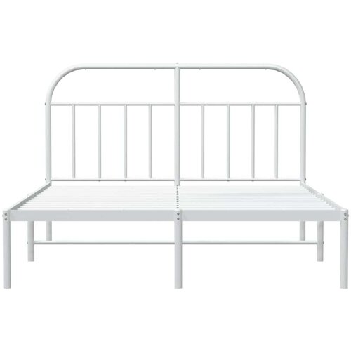 VidaXL Metalni okvir za krevet s uzglavljem bijeli 183x213 cm Slike