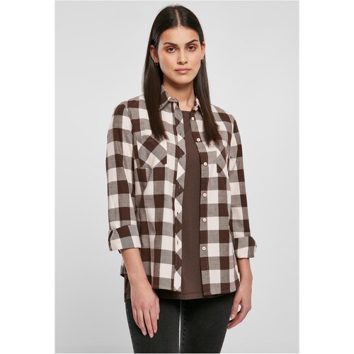 UC Curvy Ladies Turnup Checked Flanell Shirt pink/brown Slike