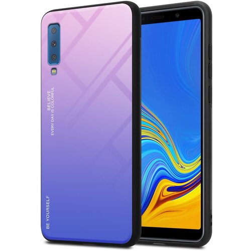 Cadorabo Ohi&scaron;je, združljiv s Samsungom v roza - modri - dvobarvni za&scaron;čitni pokrov iz silikona TPU in hrbta iz kaljenega stekla, (20571958) Cene
