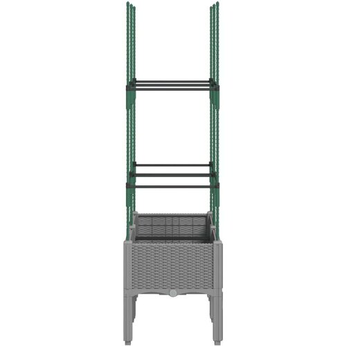  Vrtna sadilica s re&amp;scaron;etkom svjetlosiva 80 x 40 x 142 5 cm PP Slike